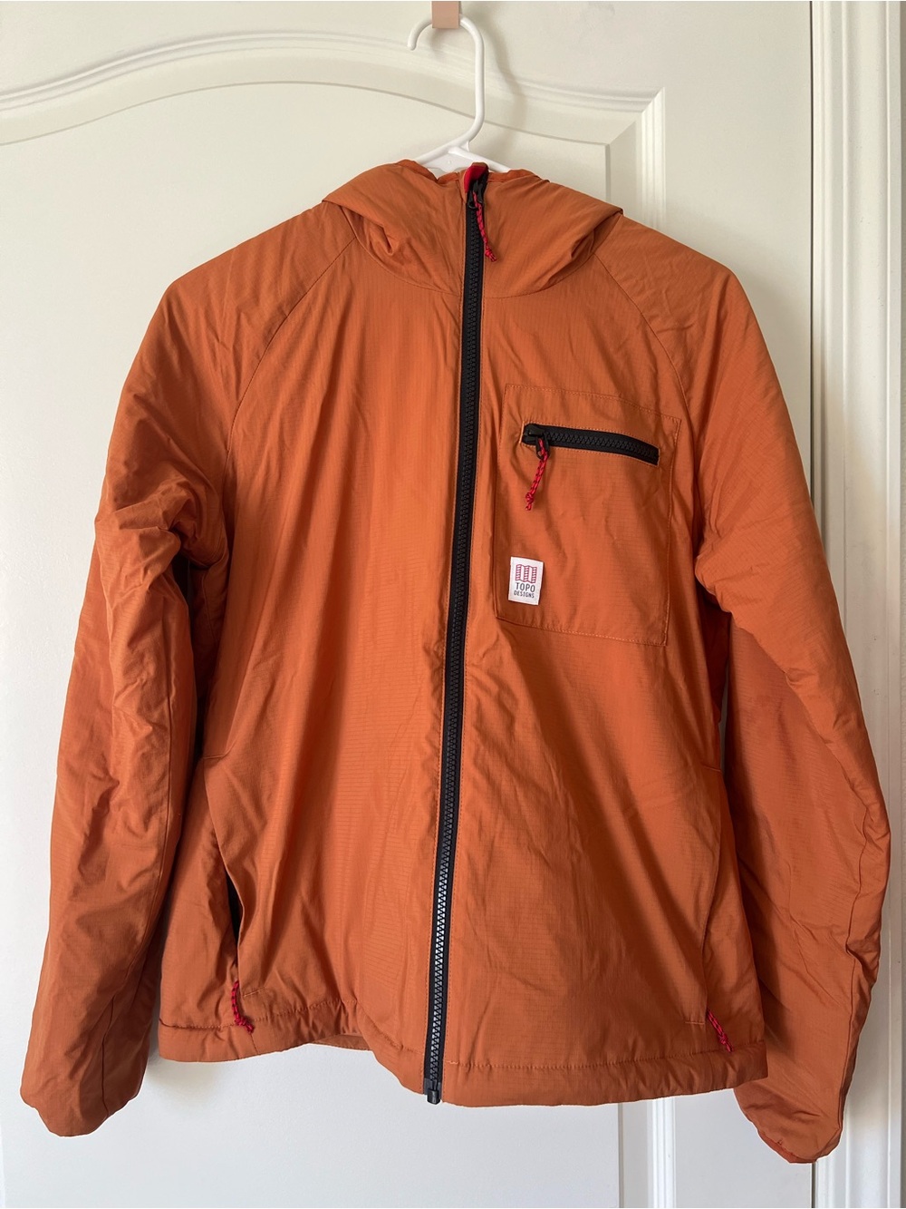 TOPO Design Lightweight Hooded Jacket - Rust Orange